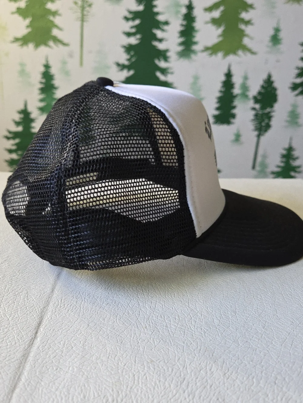 Black and White Los Angeles Graphic Trucker Hat